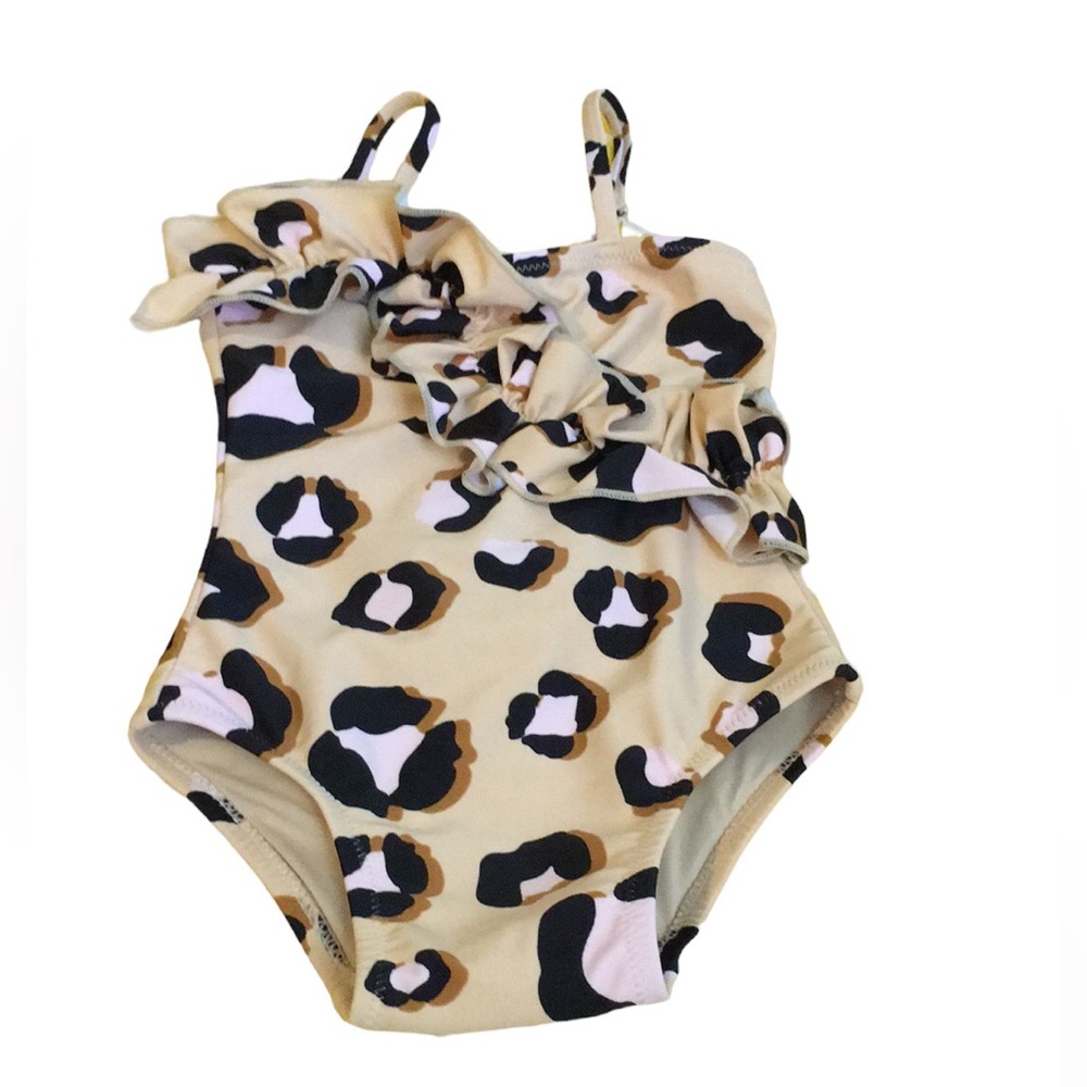 ⭐️ Host pick! Natural leopard ruffled one piece. Adorable!!!